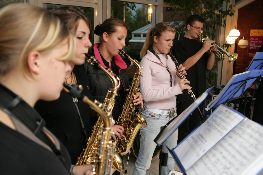 Brassrock im Gustav-Stresemann-Institut 2005 - hier die Saxgruppe, Foto: Spielkamp 2005